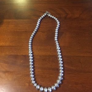 Silver beaded necklace